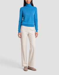Ultra-fine cashmere roll-neck jumper - Caldero Blue