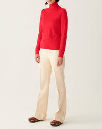 RECO115Pull Col Roulé Ultrafin - Cinabre