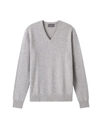4-ply V-neck cashmere jumper - Silver Grey