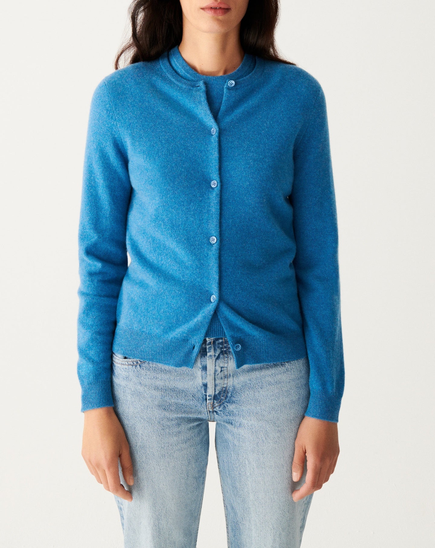 RECO115Cardigan Classique - Bleu Ecosse
