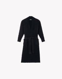 RECO380Manteau Col Châle Torsades Fantaisies - Noir