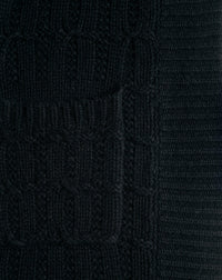 RECO380Manteau Col Châle Torsades Fantaisies - Noir