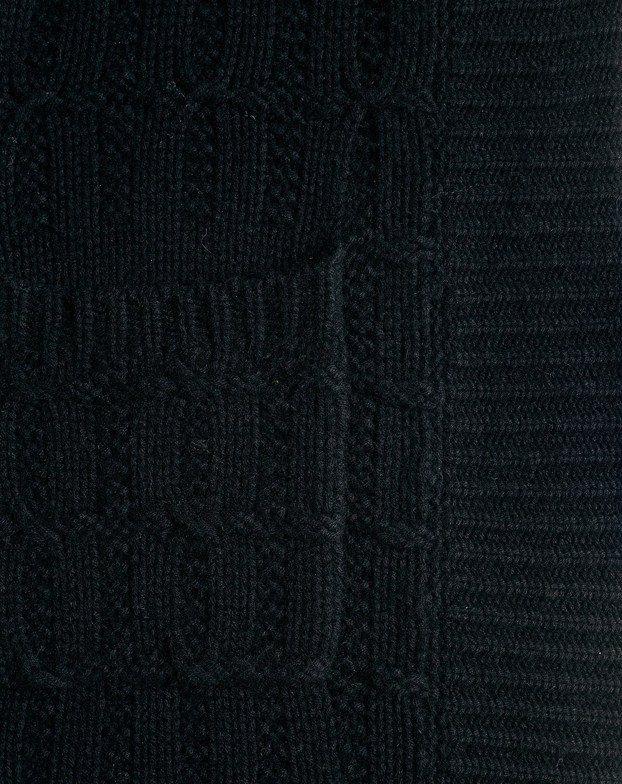 RECO380Manteau Col Châle Torsades Fantaisies - Noir