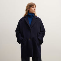 RECO325Manteau Long Double Face Tissé Tweed - Tweed Millet