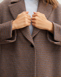RECO325Manteau Long Double Face Tissé Tweed - Tweed Millet