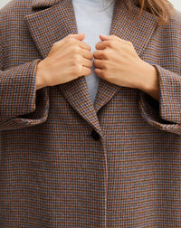 RECO325Manteau Long Double Face Tissé Tweed - Tweed Millet