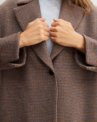 Manteau long à double face tissé tweed en laine -  Tweed Millet