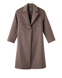 Manteau long à double face tissé tweed en laine -  Tweed Millet