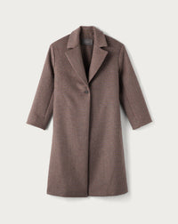 RECO325Manteau Long Double Face Tissé Tweed - Tweed Millet