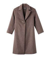 RECO325Manteau Long Double Face Tissé Tweed - Tweed Millet