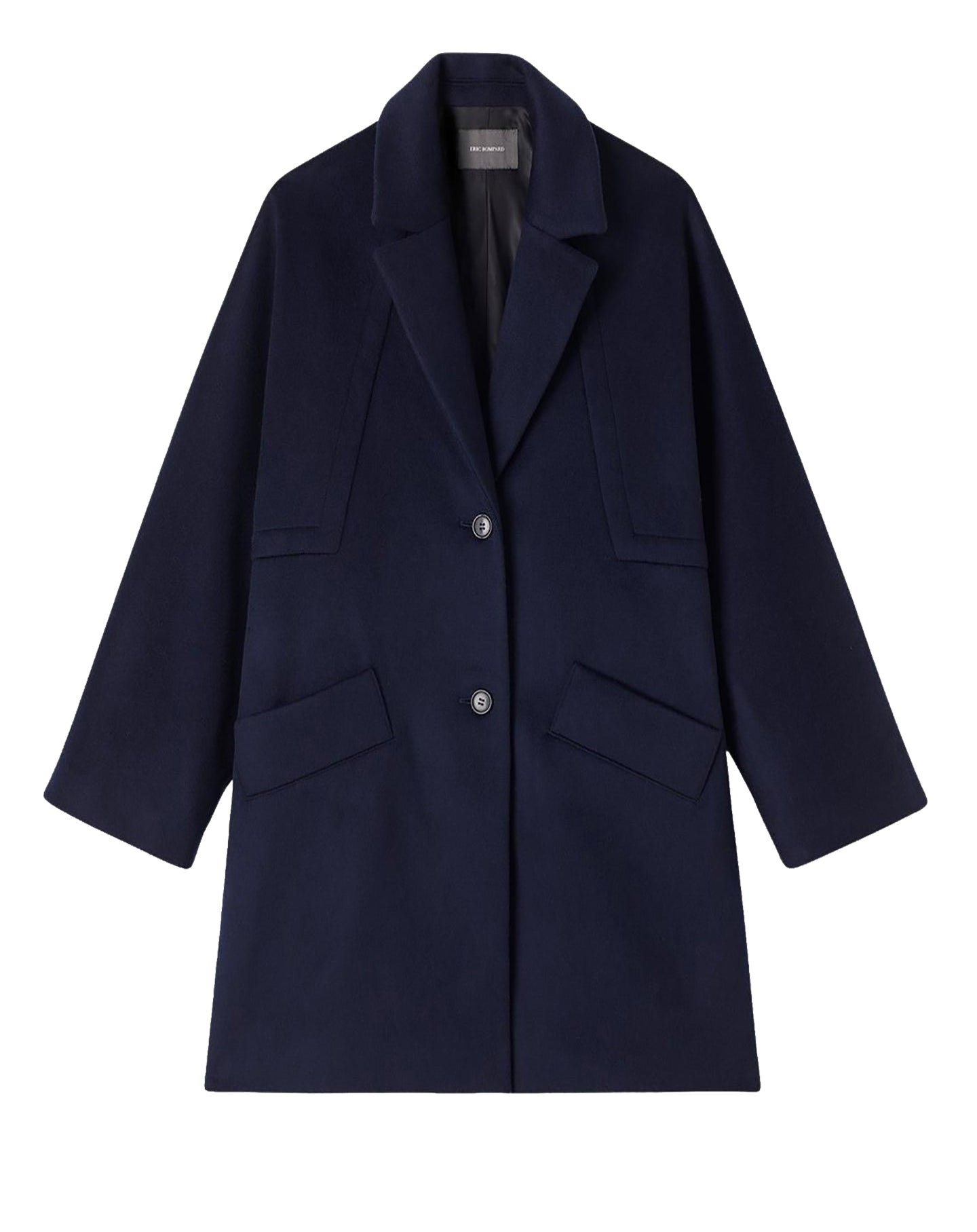 Manteau oversize à double face en laine -  Marine