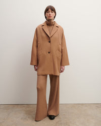 RECO595Manteau Oversize Double Face Découpes Géométriques - Vicuna