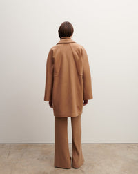 RECO595Manteau Oversize Double Face Découpes Géométriques - Vicuna