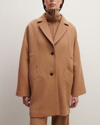 RECO595Manteau Oversize Double Face Découpes Géométriques - Vicuna