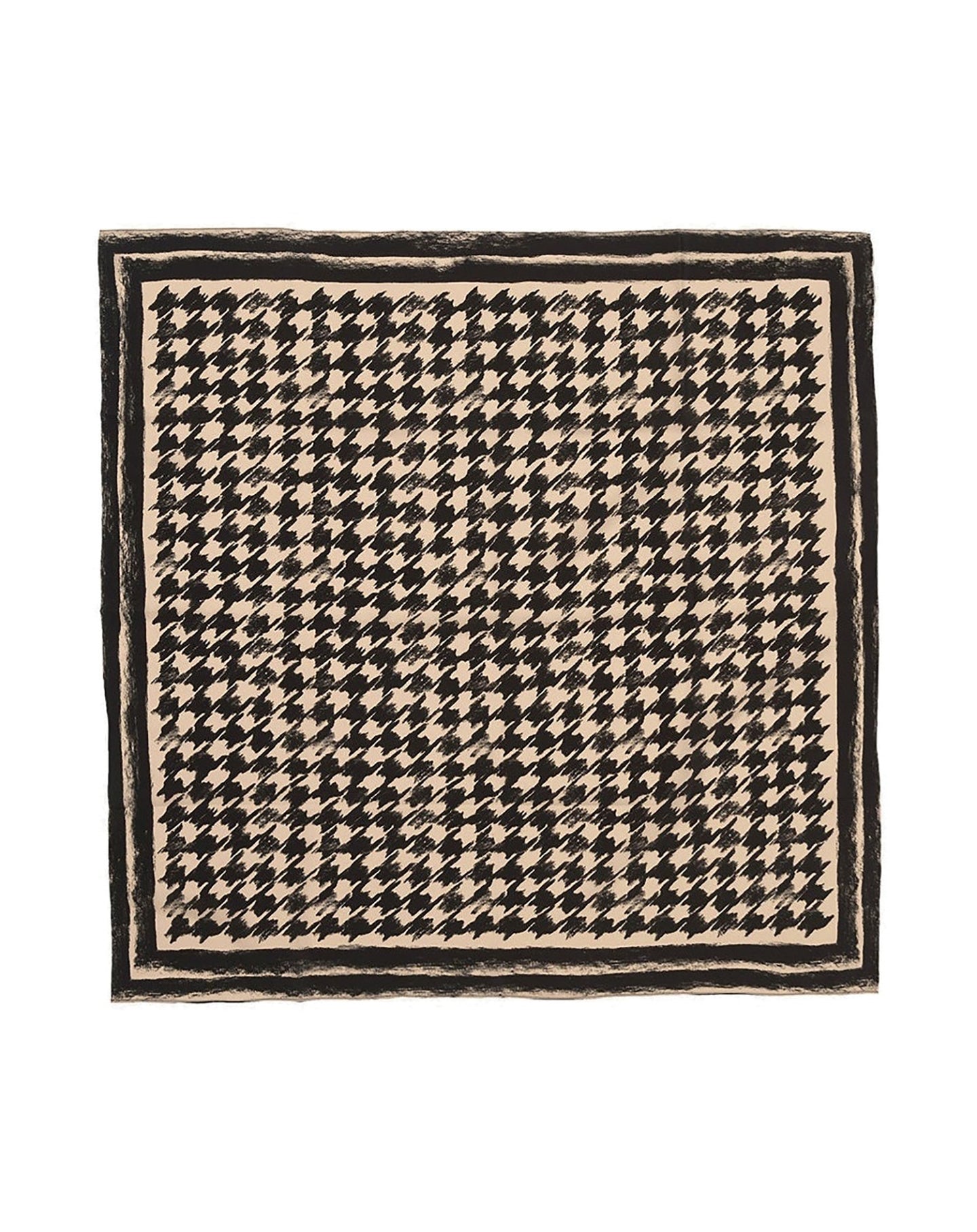 Silk houndstooth square - Sepia