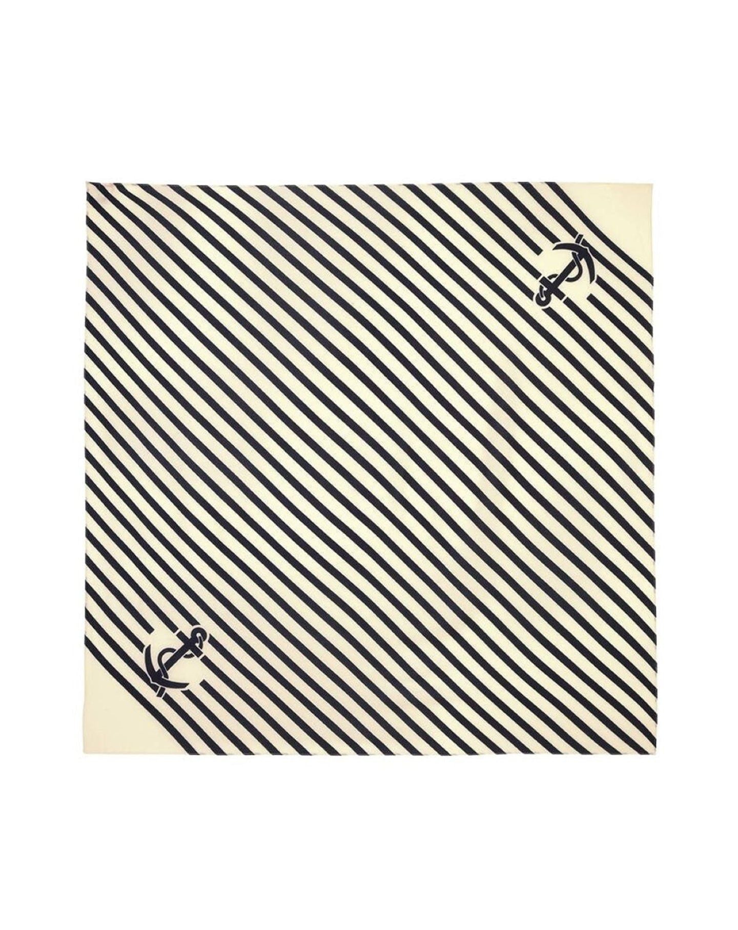 Cashmere stripes and anchors square - Natural & Navy