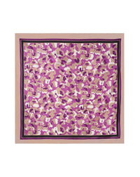 Silk square with abstract flower print - Clématite