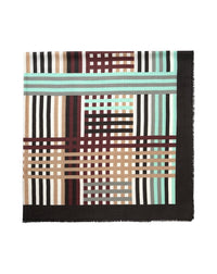 Tartan print cashmere square - Multicoloured