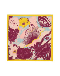 Silk square with nomadic garden print - Azuki