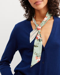 Silk striped lavaliere - Celadon