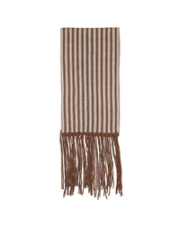 Striped cashmere fringed scarf - Hemp & Cinnamon