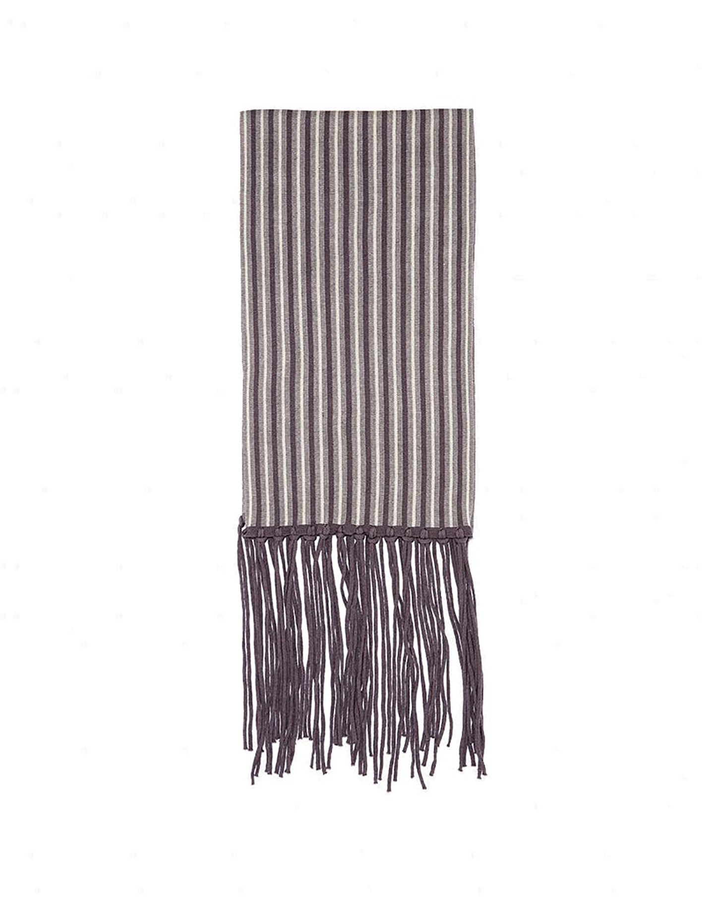 Striped cashmere fringed scarf - Chanvre & Eléphant