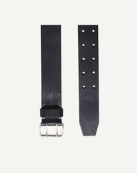 Military leather belt - Black