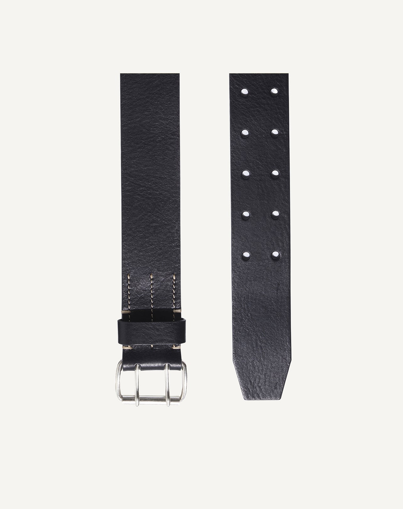 Military leather belt - Black