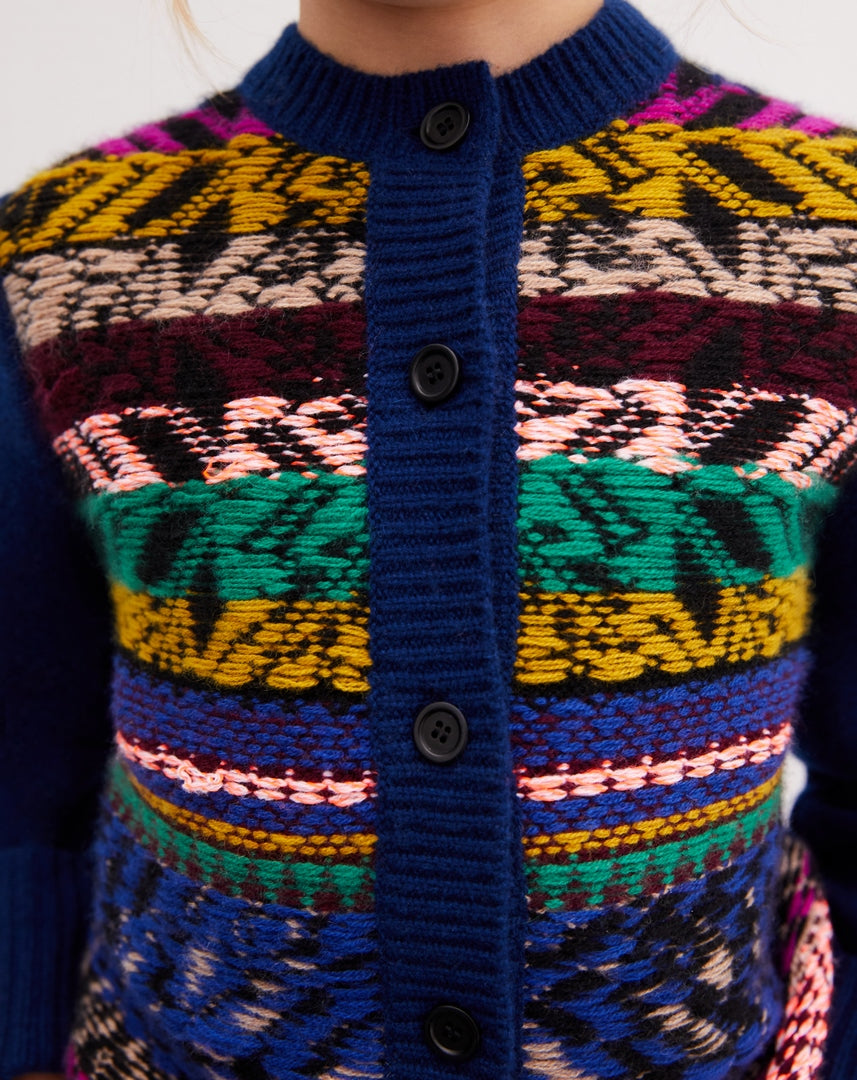 Cardigan jacquard en cachemire - Royal