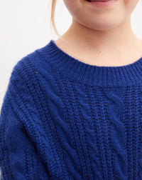 Pull ras de cou à torsades en cachemire - Royal