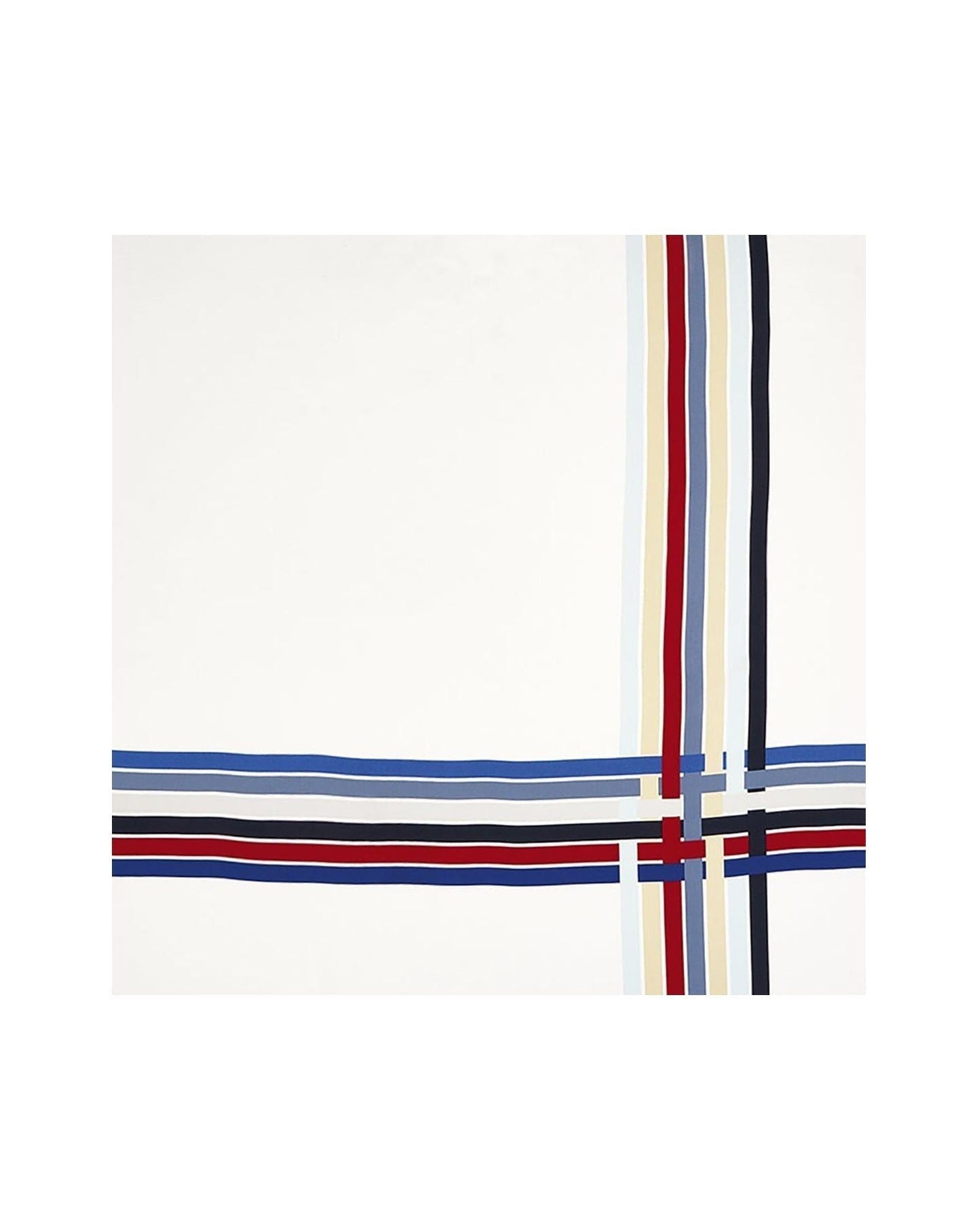 Silk square with interlaced stripes - Multicoloured
