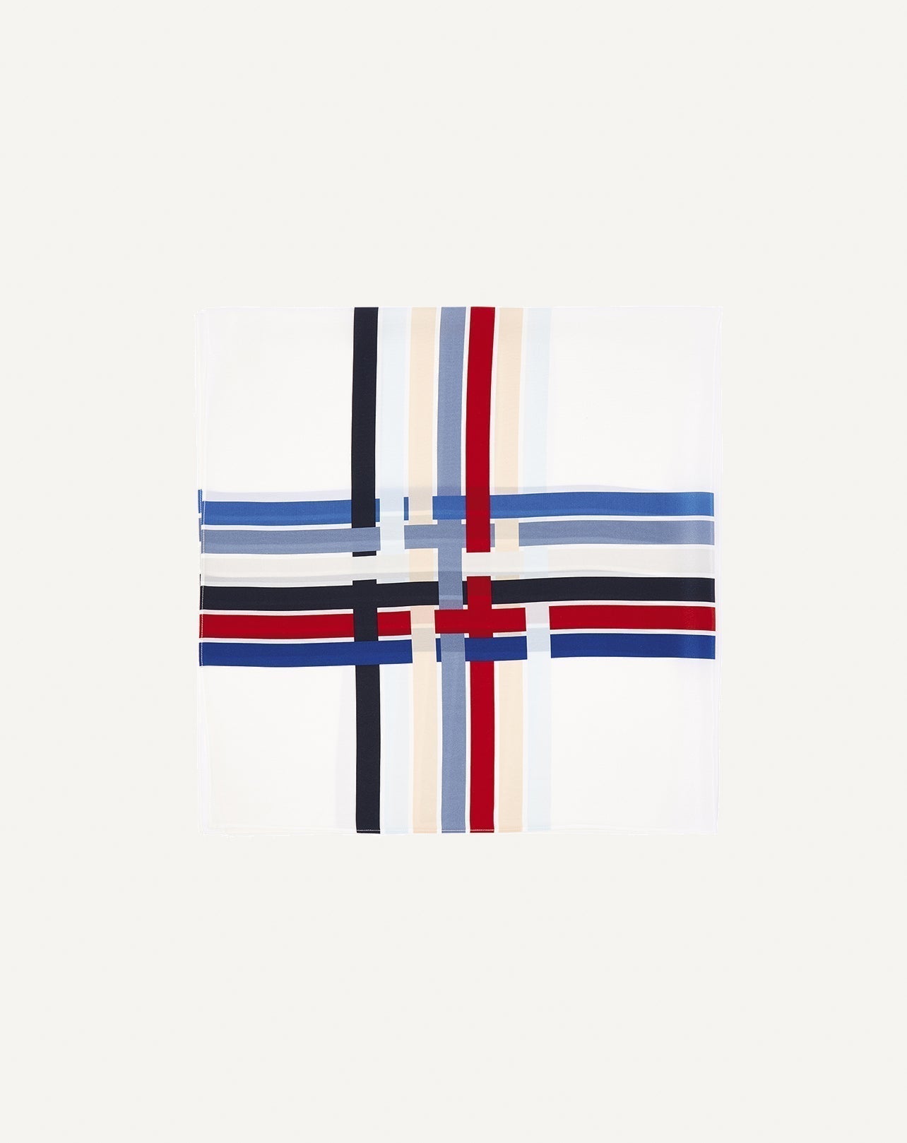 Silk square with interlaced stripes - Multicoloured