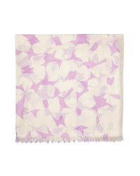 Romantic cashmere flower print stole - Clématite