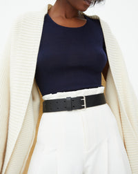 Military leather belt - Black