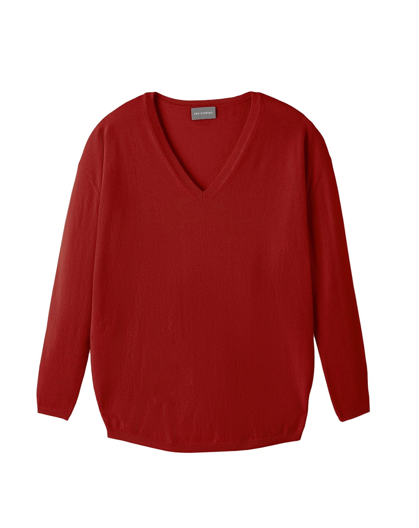Oversized cashmere V jumper - Guarana Red