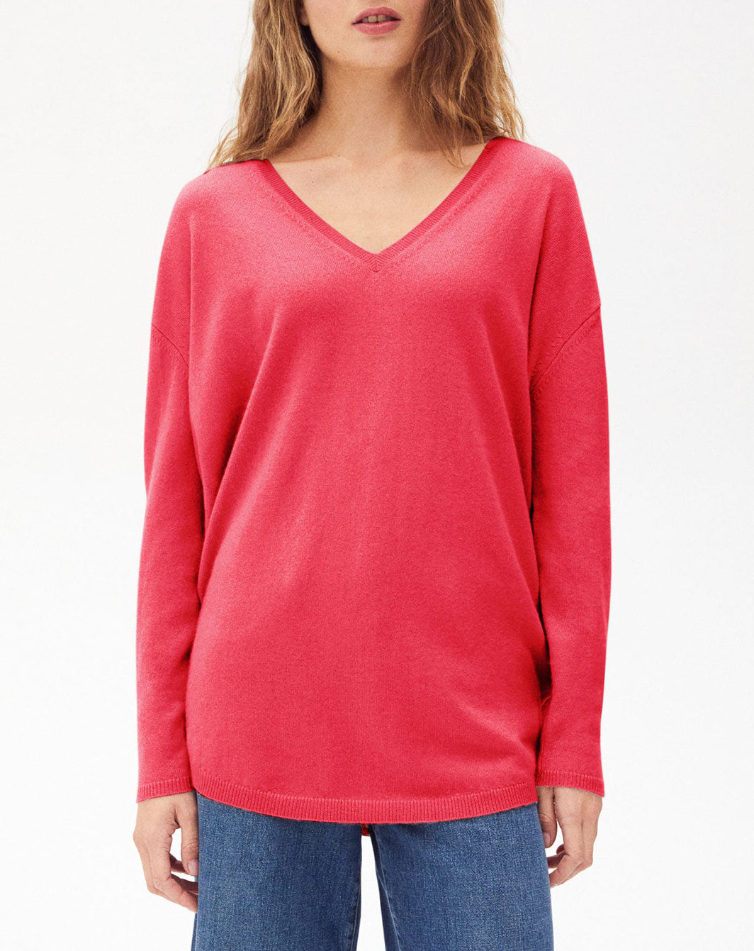 Oversized cashmere jumper - Pitaya