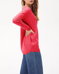 Oversized cashmere V-neck jumper - Rouge Girofle