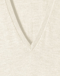 Ultra-fine cashmere oversized V-neck jumper - Natural