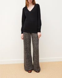 Ultra-fine cashmere oversized V-neck jumper - Black
