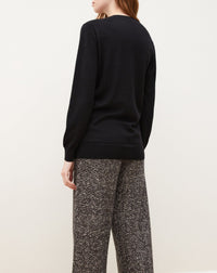 Ultra-fine cashmere oversized V-neck jumper - Black