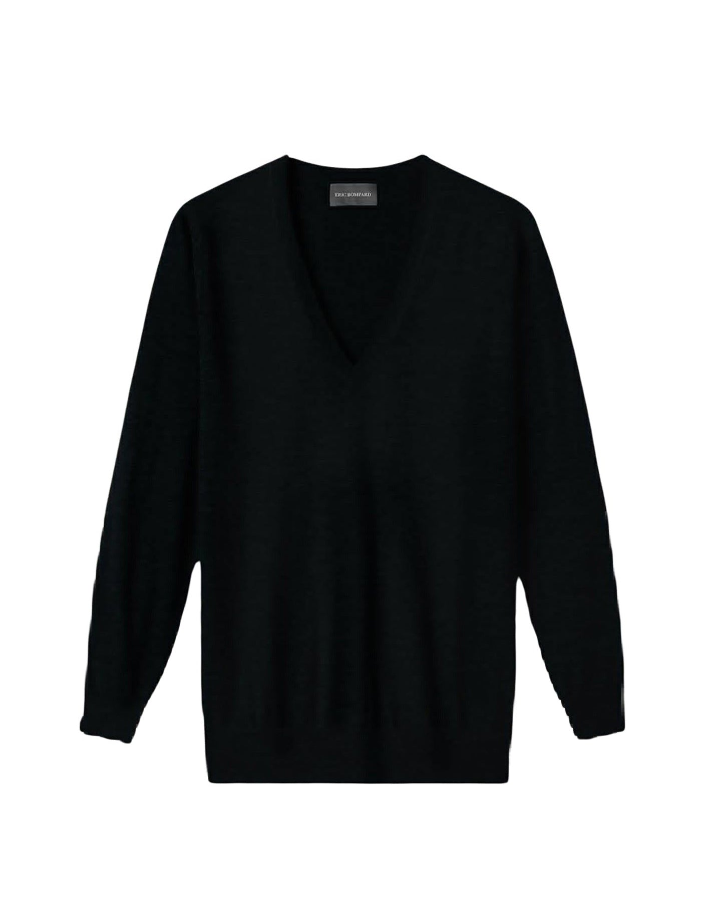 Ultra-fine cashmere oversized V-neck jumper - Black