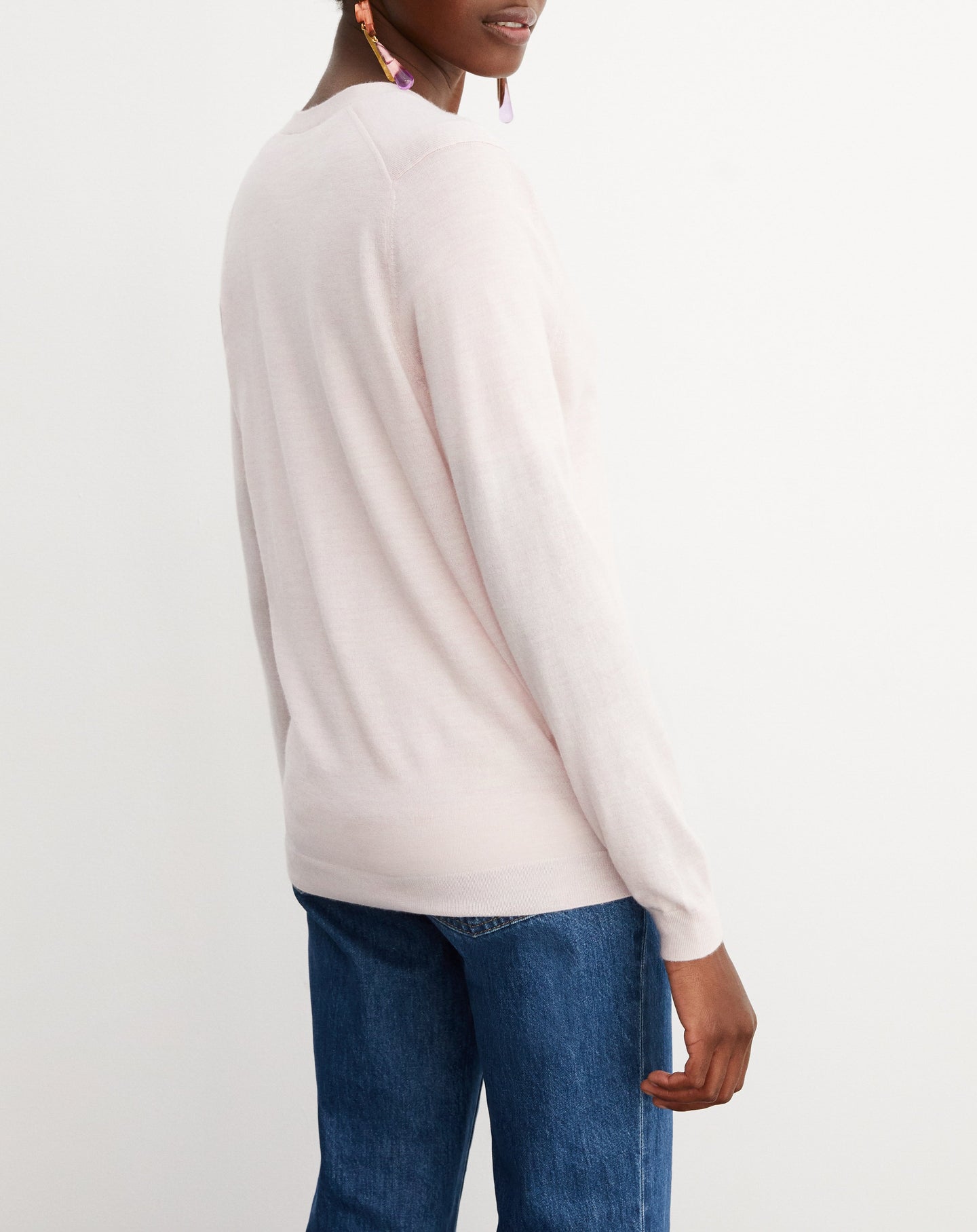 Cardigan ultrafin à poches en cachemire - Aubepine chiné