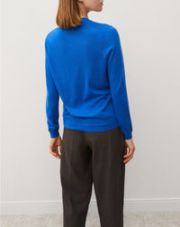 Ultra-thin cardigan with cashmere pockets - Cobalt