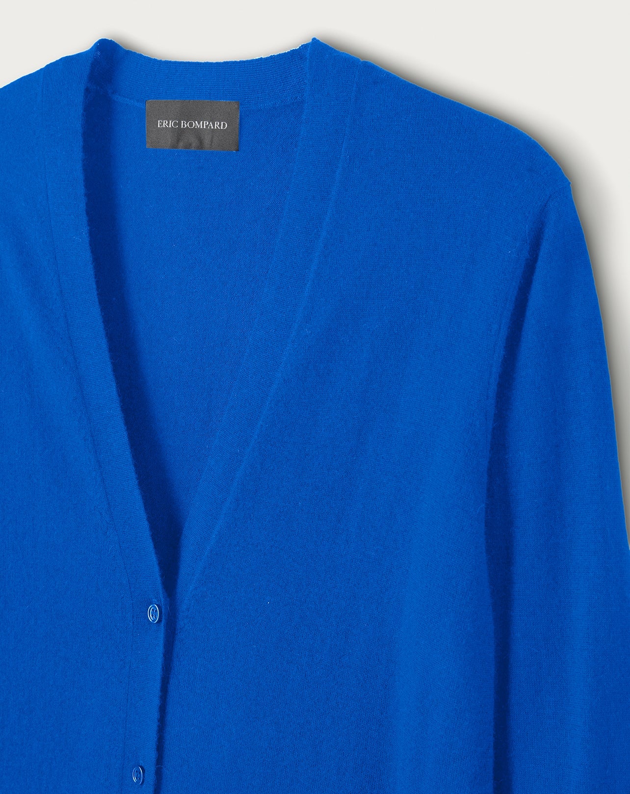 Ultra-thin cardigan with cashmere pockets - Cobalt