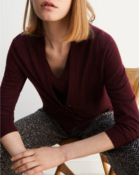 Ultra-thin cashmere cardigan with pockets - Vert d'Eau