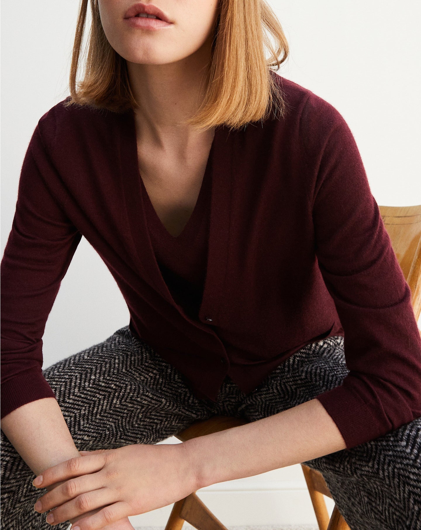 Ultra-thin cashmere cardigan with pockets - Vert d'Eau
