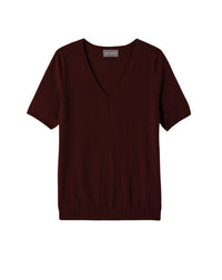Pull V Manches Courtes Ultrafin Contemporain - Azuki