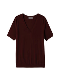 RECO70Pull V Manches Courtes Ultrafin Contemporain - Azuki
