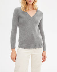 Cashmere V jumper - Flannel