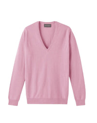 Classic cashmere V jumper - Azalée